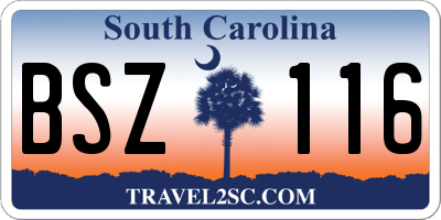 SC license plate BSZ116