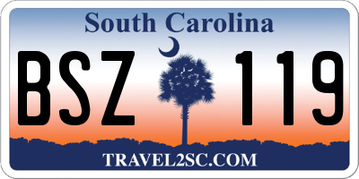 SC license plate BSZ119