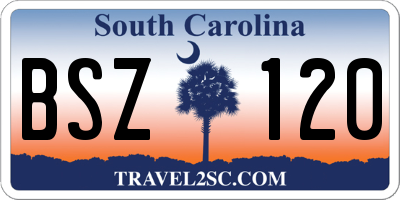 SC license plate BSZ120