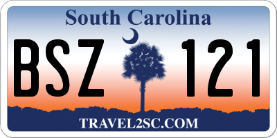 SC license plate BSZ121