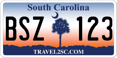SC license plate BSZ123