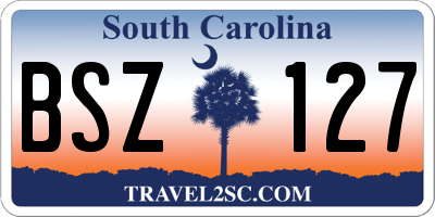 SC license plate BSZ127