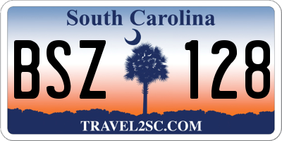 SC license plate BSZ128