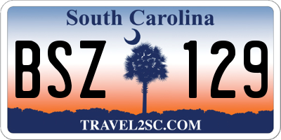 SC license plate BSZ129