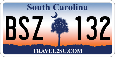 SC license plate BSZ132