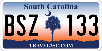 SC license plate BSZ133