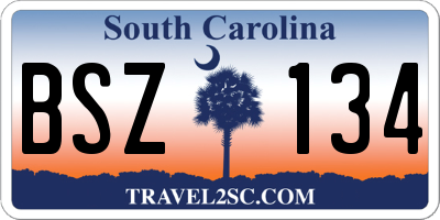 SC license plate BSZ134