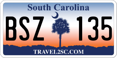 SC license plate BSZ135