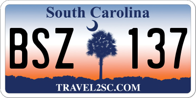SC license plate BSZ137