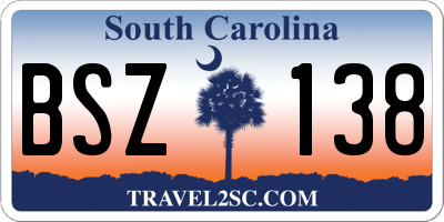 SC license plate BSZ138