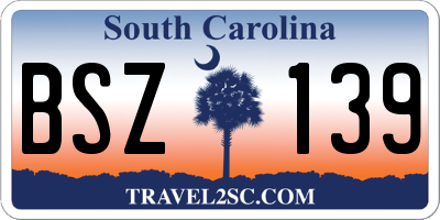 SC license plate BSZ139