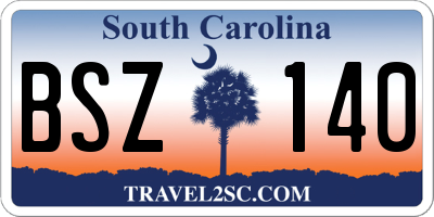 SC license plate BSZ140