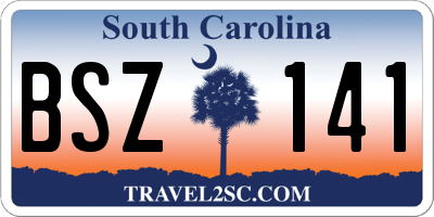 SC license plate BSZ141