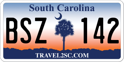 SC license plate BSZ142