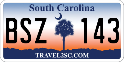 SC license plate BSZ143