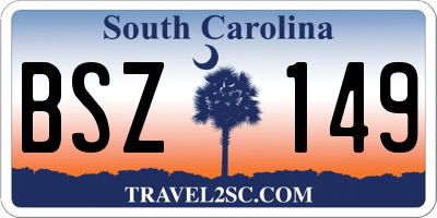 SC license plate BSZ149