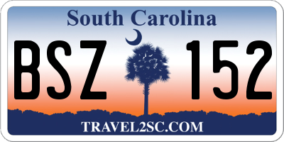 SC license plate BSZ152