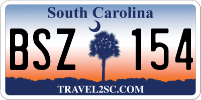 SC license plate BSZ154