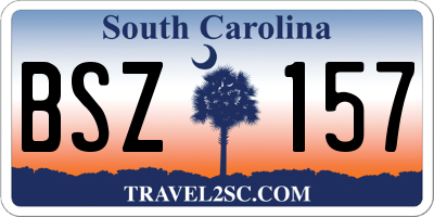 SC license plate BSZ157