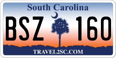 SC license plate BSZ160