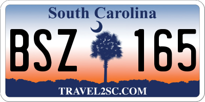 SC license plate BSZ165