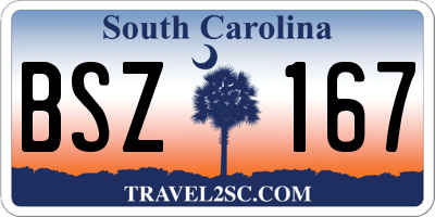 SC license plate BSZ167