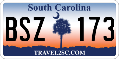 SC license plate BSZ173