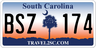 SC license plate BSZ174