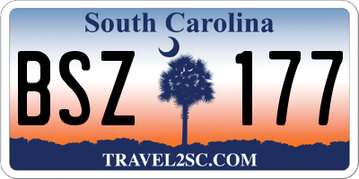 SC license plate BSZ177