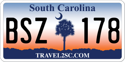 SC license plate BSZ178