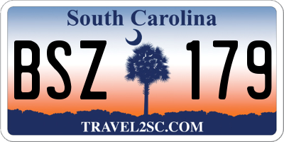 SC license plate BSZ179