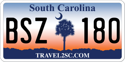 SC license plate BSZ180