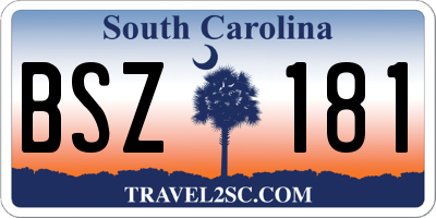 SC license plate BSZ181