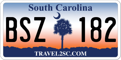 SC license plate BSZ182