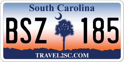 SC license plate BSZ185