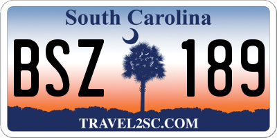 SC license plate BSZ189