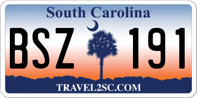 SC license plate BSZ191