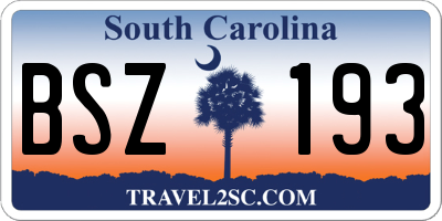 SC license plate BSZ193