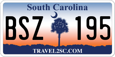 SC license plate BSZ195