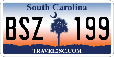 SC license plate BSZ199