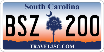 SC license plate BSZ200