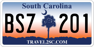 SC license plate BSZ201