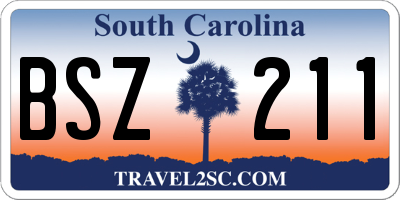 SC license plate BSZ211