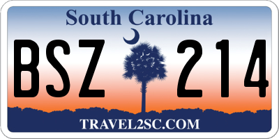 SC license plate BSZ214