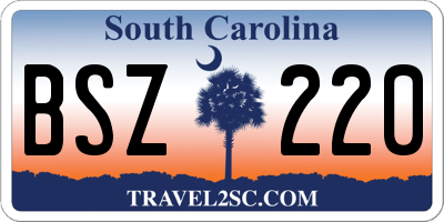 SC license plate BSZ220
