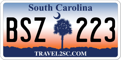 SC license plate BSZ223