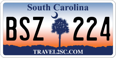 SC license plate BSZ224