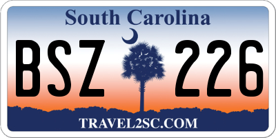 SC license plate BSZ226