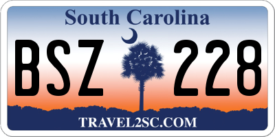 SC license plate BSZ228