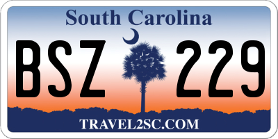 SC license plate BSZ229